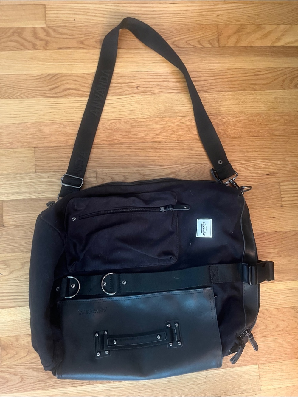 Anvanda Stockholm. Black Men's Crossbody Shoulder Bag